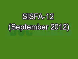 SISFA-12 (September 2012)
