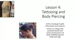Lesson 4: Tattooing and Body Piercing