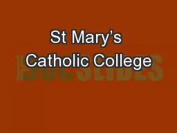 St Mary’s Catholic College