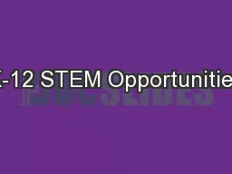 K-12 STEM Opportunities