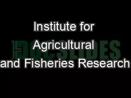 Institute for Agricultural and Fisheries Research
