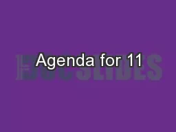 Agenda for 11