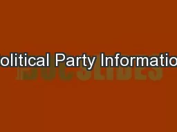 Political Party Information