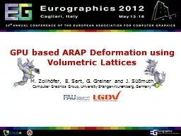 GPU based ARAP Deformation using Volumetric Lattices