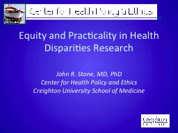 Equity and Practicality in Health Disparities Research