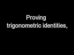 Proving trigonometric identities,