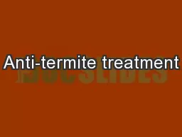 Anti-termite treatment