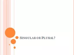 Singular or Plural?
