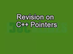 Revision on C++ Pointers