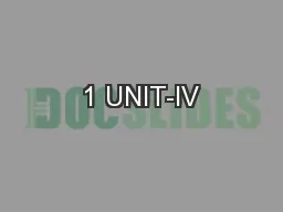 1 UNIT-IV