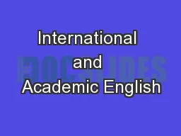 International and Academic English
