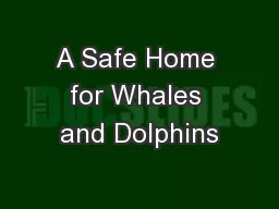 A Safe Home for Whales and Dolphins