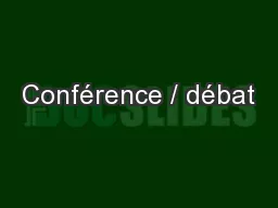 Conférence / débat