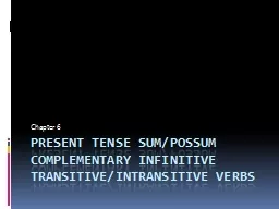 Present Tense sum/possum