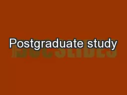 Postgraduate study