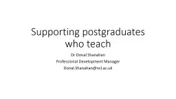 Supporting postgraduates who teach