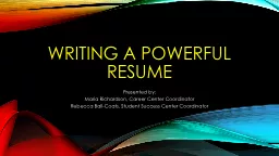Writing a Powerful Resume
