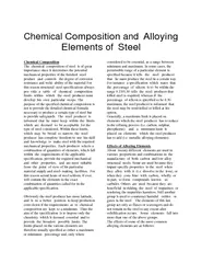 Chemical Composition and Alloying Elements of Steel Ch