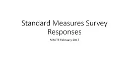 Standard Measures Survey Responses