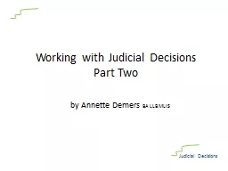 Working with Judicial Decisions