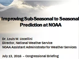Improving Sub-Seasonal to Seasonal Prediction at NOAA