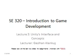SE 320 – Introduction to Game Development