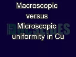 Macroscopic versus Microscopic uniformity in Cu