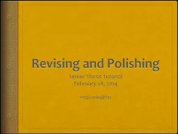 Revising and Polishing