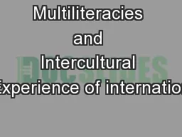 Multiliteracies and Intercultural Experience of internation
