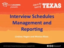 Interview Schedules Management and Reporting