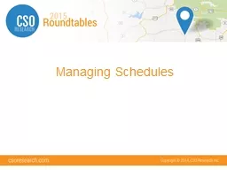 Managing Schedules