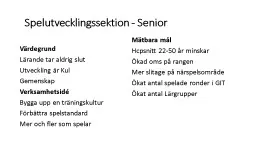 Spelutvecklingssektion - Senior