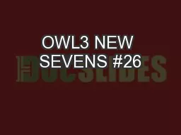 OWL3 NEW SEVENS #26