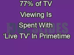 77% of TV Viewing Is Spent With ‘Live TV’ In Primetime