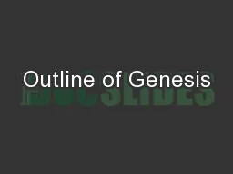 Outline of Genesis