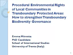 Procedural Environmental Rights of Local Communities in Tra