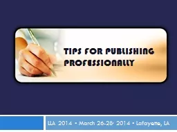 Tips for publishing professionally