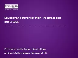 Equality and Diversity Plan - Progress and next steps