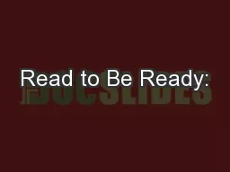 Read to Be Ready: