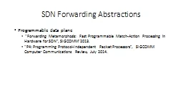 SDN Forwarding Abstractions