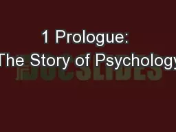 1 Prologue: The Story of Psychology