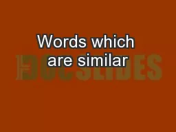 Words which are similar