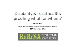 Disability & rural health: