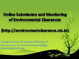 1 Online Submission and Monitoring of Environmental Clearan