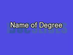Name of Degree