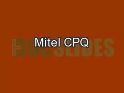Mitel CPQ