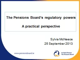The Pensions Board’s regulatory powers