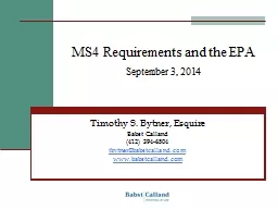 MS-4 Requirements and the EPA