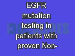 Audit of EGFR mutation testing in patients with proven Non-