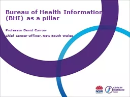 Bureau of Health Information (BHI) as a pillar